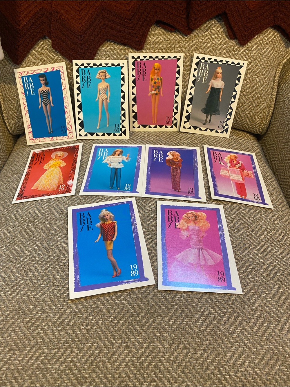 Barbie Kids Dress Cards Set - 10 cards 1959-1989
